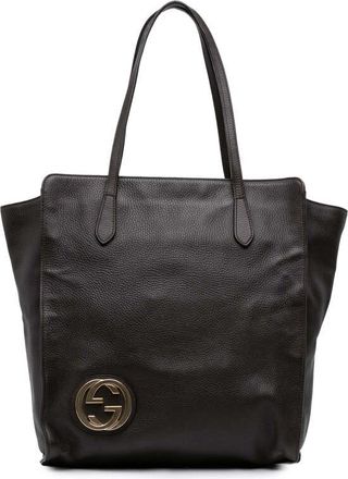 Gucci Pre-owned Gucci Dollar Calfskin Interlocking G Tote Ladies 353581 498879