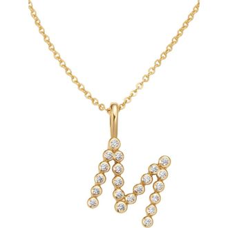 Made by Mary CZ Poppy Initial Necklace in Gold Vermeil Initial M at Nordstrom