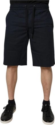 Dolce & Gabbana Bermuda Sweatshorts - Heren - Korte Broeken - Blauw - S - Katoen - Korte Broeken
