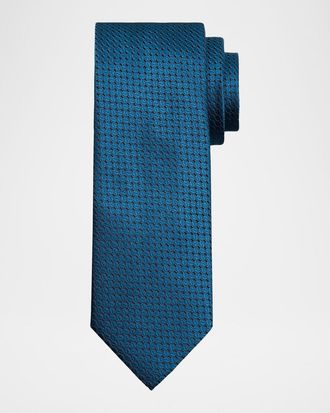 Canali Men & apos;s Geometric Silk Jacquard Tie