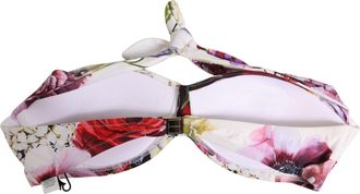 Dolce & Gabbana Floral-Print Nylon Bikini Top - White