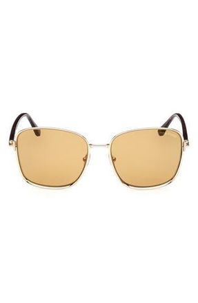 Tom Ford 57mm Square Sunglasses in Gold /Brown at Nordstrom Rack