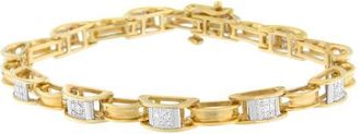 House of Brilliance 14K Yellow Gold Princess Cut Diamond Chain Link Bracelet at Nordstrom