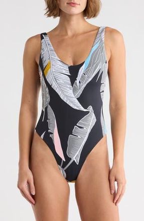 Maaji Claire Reversible One-Piece Swimsuit in Black at Nordstrom Rack, Size Medium