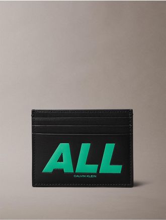 Calvin Klein Mens Logo Graphic Card Case - Black
