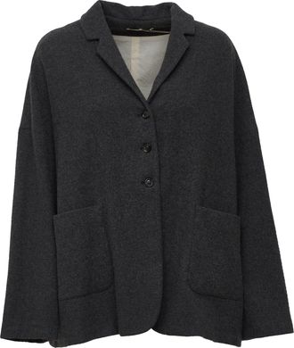 Apuntob Three-Button Small Lapel Oversized Blazer