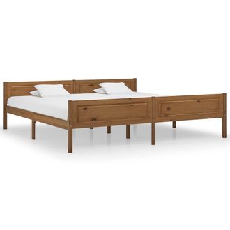 Berkfield Home Bed Frame Solid Pinewood Honey Brown 200x200 cm