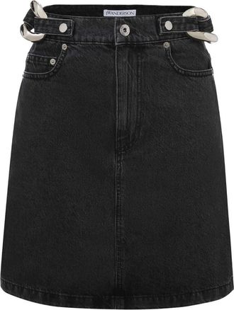 J.W.Anderson Chain Link Casual Rok - Dames - Spijkerrokken - Zwart - 2XS - Katoen - Rokken