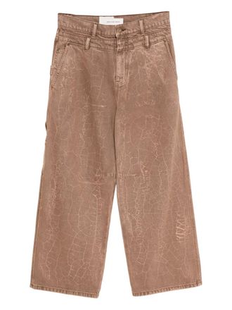 Feng Chen Wang Jeans con stampa - Marrone