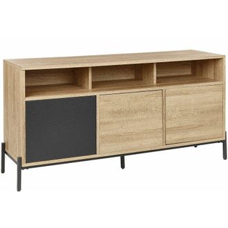 Beliani Beliani - Credenza a 3 ante con 3 ante a giorno Legno chiaro e grigio Moines