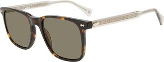 John Varvatos Mens Square Sunglasses In Havana