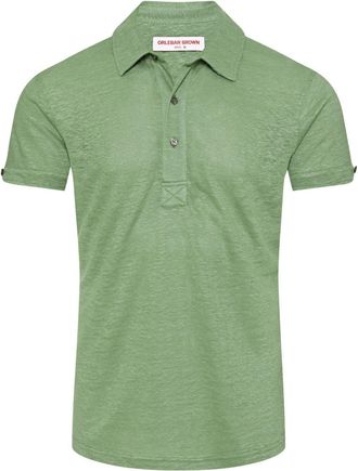 Orlebar Brown Sebastian polo shirt - men - Linen/Flax - M - Green