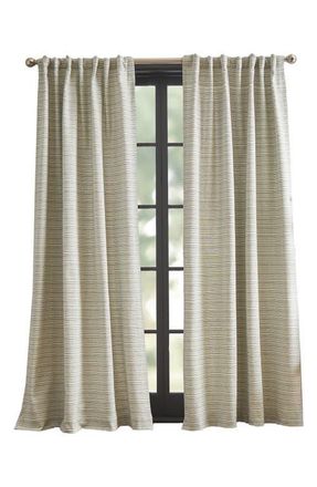 DKNY Stream Set of 2 Stripe Cotton Curtain Panels in White/Blue at Nordstrom, Size 50X96
