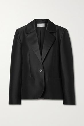 The Row Blazer In Misto Seta E Lana Dru - Nero