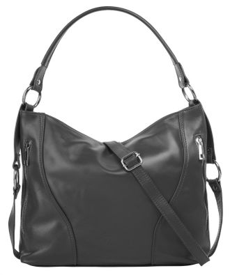 Samantha Look Henkeltasche SAMANTHA LOOK, Damen, Gr. B/H/T: 36cm x 25cm x 9cm onesize, grau, Leder, gl&auml;nzend, Taschen Henkeltasche, echt Leder, Made in Italy
