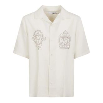 Maison Kitsun&eacute; Parisian Monuments Resort Shirt - male - Maison Kitsun&eacute; - Short Sleeve Shirts - Beige - L - Shirts