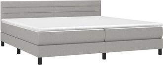 vidaXL Vidaxl - Cama Box Spring Con Colch&oacute;n Tela Y Led Gris Claro 200x200 Cm