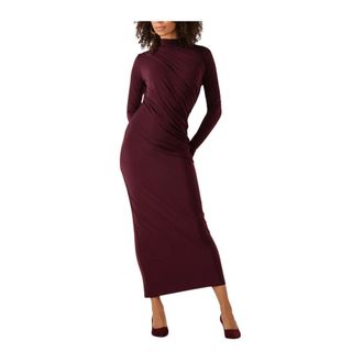 Notre-V Kleedjes, Dames, Rood, L, Polyester, Bordeaux Maxi Feestjurk