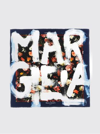 Maison Margiela Floral and Logo Print Silk Square Scarf