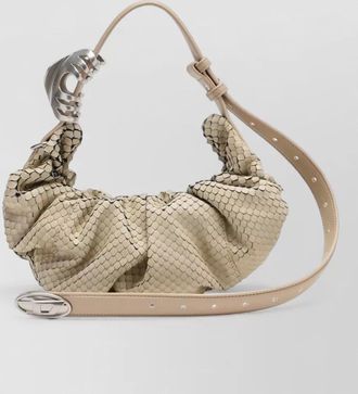 Diesel shoulder bag ruched design adjustable strap