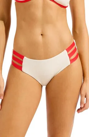 Seafolly Multi Strap Hipster Bikini Bottoms in Ecru at Nordstrom, Size 10