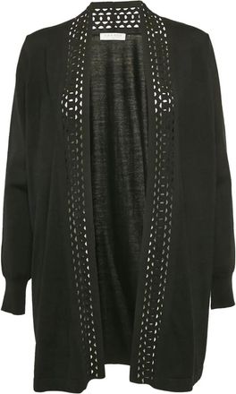 Sandro Vest met open voorkant en uitgesneden details - Zwart