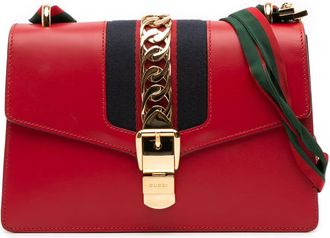 Gucci Pre-owned Gucci Small Leather Sylvie Web Satchel 421882 525040