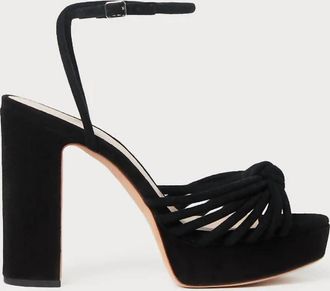 Loeffler Randall Womens Rivka Leather Knot Platform Sandal In Black