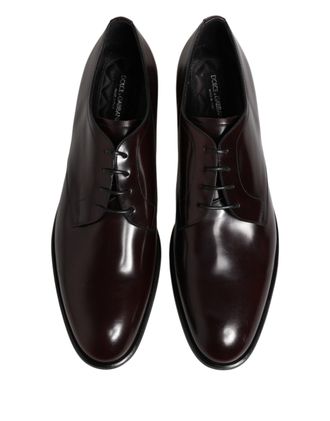 Dolce & Gabbana Black Lace Up Leather Dress Derby Men Shoes 100lf