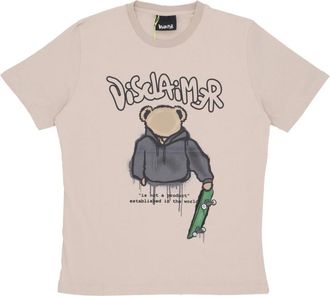 Disclaimer Safari Bear Tee Korte Mouw Shirt - Heren - T-shirts - Beige - M - Katoen - Tops