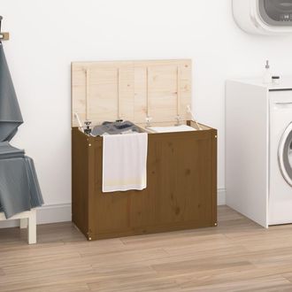 vidaXL Ba&uacute;l Para Colada Madera Maciza Pino Marr&oacute;n Miel 88,5x44x66 Cm Vidaxl
