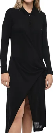 Diesel Black Shirt Collar Midi Dress