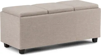 Simpli Home Avalon 42In Contemporary Rectangle Storage Ottoman