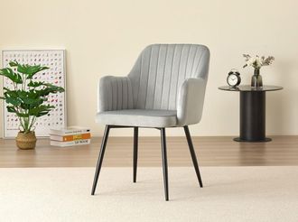 Outdoor Living Charlotte Velvet Comfort Dining Chairs - Grey - Set of 2