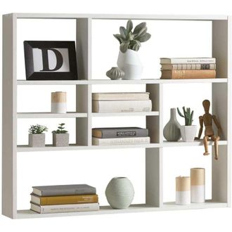 FMD Fashion Home Liberty A11 Libreria a Muro, truciolare, Bianco, 78.2 x 90 x 16 cm