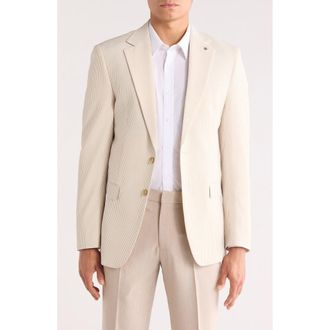 Scotch & Soda Seersucker Sport Coat in Tan/white at Nordstrom Rack, Size 40R