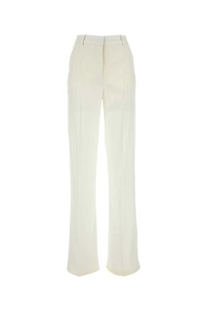 Stella McCartney White viscose wide-leg pant