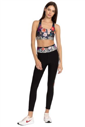 Johnny Was Rose Lace Bee Active Legging In Black Multi