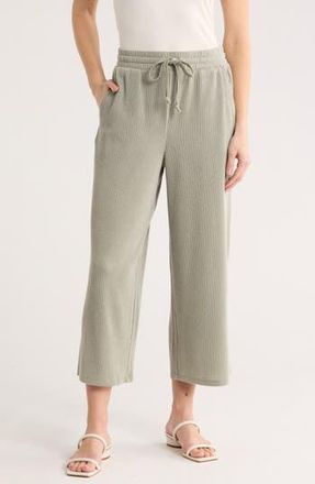 Bobeau Ember Ribbed Wide Leg Pants in Seagrass at Nordstrom Rack, Size X-Large