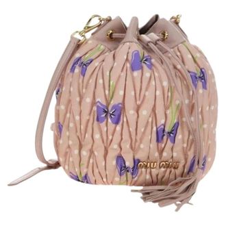 Miu Miu Pre-owned Bucket Bags, female, Pink, Size: ONE SIZE Pre-owned Canvas Shoulder Bag