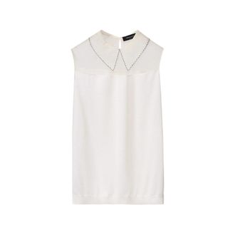Fabiana Filippi Lace-collar Mesh-yoke Blouse