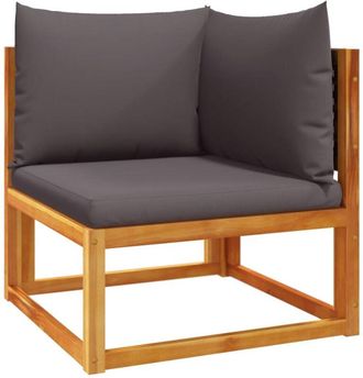 vidaXL Vidaxl - Sof&aacute; Esquinero De Jard&iacute;n Con Cojines De Madera De Acacia Y Rat&aacute;n