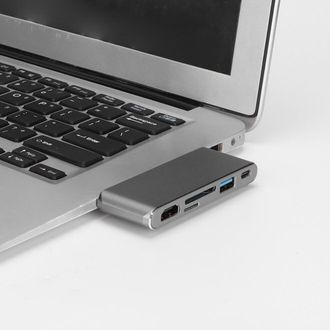 OEM Adaptador Multipuerto Para Macbook M1/m2: Incluye Un Puerto Usb-c De Alta Velocidad, Dos Puertos Usb-c Para Datos Y Alimentaci&oacute;n, Y Un Puerto Gigabit 