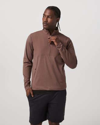 Vuori Clothing Sunday Element Half Zip Jacket | Sable Heather | Medium