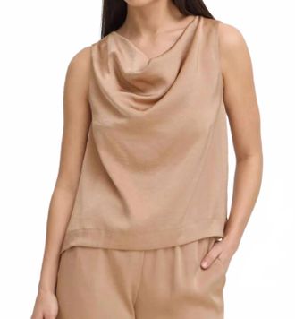 b.young Dacanna Drape Tank Top In Stucco