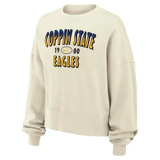 Nike Womens College (Coppin State) Phoenix Fleece Crew-Neck Sweatshirt in White | W33302CPNS26-SAI