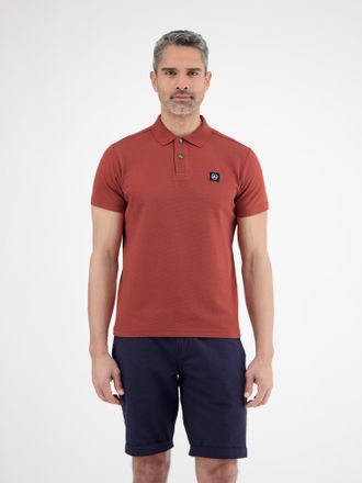 Lerros Poloshirt LERROS Poloshirt in weicher Waffelpiqu&eacute;qualit&auml;t, Herren, Gr. XXL, rot (earth rot), 100% Baumwolle, Rundhals, Shirts Poloshirt