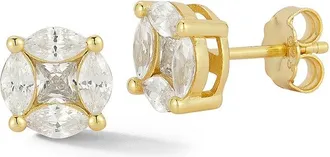 Glaze Jewelry 14K Over Silver Cz Earrings