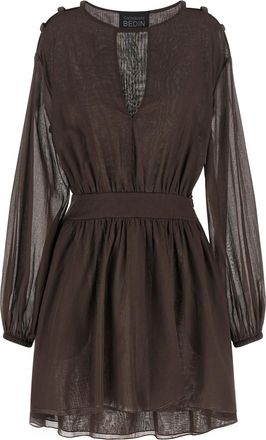 Giovanni Bedin Brown Cotton Short Womens Dress