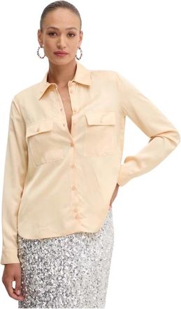 Patrizia Pepe Shirt - Dames - Overhemden - Beige - M - Leer - Overhemden